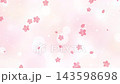櫻花花瓣環繞，櫻花，花朵，春天，插畫，春日櫻花飄落的風景，水彩畫，可愛背景 143598698