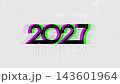 Animation of 2027 year glitch digital loop countdown, noise glitch effect. New Year 2027 numbers on display screen for events, video looping, white background 143601964