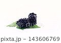 blackberry berries with natural foliage on clean white background 143606769