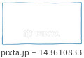 くすみブルーの揺れる線で囲んだ四角い枠のアニメーション　文字を引き立てる手書き風デザイン 143610833