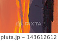 [Time-lapse night view] Painting-like orange sunset, harbor, and ferry Vertical 02 143612612