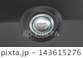 Engine start stop button on car dashboard 143615276