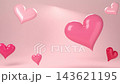 A looping Valentine's Day background featuring plump, glossy pink and red hearts floating gently. 143621195