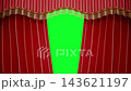 A transition video showing red velvet theater curtains opening to reveal a green screen. 143621197