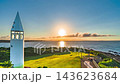 [Kanagawa Prefecture, Miura City] Sunrise at Jogashima Park: Awazaki Lighthouse and the rising sun - Time lapse (tilt down) 143623684