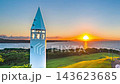 [Kanagawa Prefecture, Miura City] Sunrise at Jogashima Park: Awazaki Lighthouse and the rising sun - Time lapse - pan right 143623685