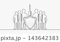 Vaccine Shield Protecting Community Group Herd Immunity Continuous Line Art Animation Vaccine Shield Protecting Community Group Herd Immunity Continuous Line Art Animation 143642383
