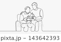 Grandfather Holding Newborn Baby Father Three Generations Continuous Line Art Animation Grandfather Holding Newborn Baby Father Three Generations Continuous Line Art Animation 143642393