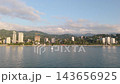 Aerial Flight Over the Black Sea in Batumi, Georgia 143656925