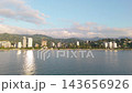 Aerial Flight Over the Black Sea in Batumi, Georgia 143656926