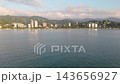 Aerial Flight Over the Black Sea in Batumi, Georgia 143656927