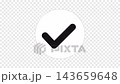 Animation with checkmark, white circle icon, transparent background, for completion, confirmation, approval, correct answer, UI elements. 143659648