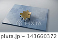 The final gold piece fits into the navy blue jigsaw puzzle: A business image representing problem-solving and teamwork (video). 143660372