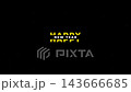 Smooth Gold and White Color Happy New Year Text Animation on Noise Black Background 143666685
