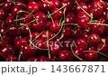 Background of fresh berries rotating. Vegan sweet food, flat lay. 143667871