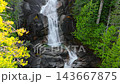 Aerial view of Shannon Falls. Water rushing down the canyon. Canada 143667875