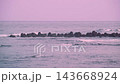 Breakwater rocks in the ocean during dusk in Yilan, Taiwan 143668924