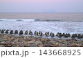 Coastal view at dusk with waves and turtle island in Yilan, Taiwan 143668925