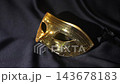 Golden Mirrored Venetian Masquerade Mens Mask on Black Fabric, Luxury Carnival Accessory. 143678183