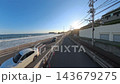 日本 神奈川 七里ヶ浜から江ノ島までの風景 湘南エリア夕方の街並み (長時間タイムラプス撮影) 143679275