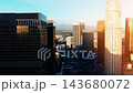 View of Los Angeles skyline showing downtown traffic and urban infrastructure during sunset rush hour 143680072