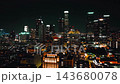 Los Angeles downtown skyline at night with illuminated skyscrapers 143680078