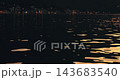 Evening seaside water view in twilight, moody dim dusk light 143683540