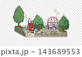 [Miniature-style diorama video footage] A park scene rendered in an orthographic style (rectangle, transparent background) 143689553