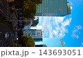 新宿超高層ビル街とコクーンタワーを見上げる青空の景観 143693051