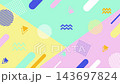 ポップな幾何学のカラフルでかわいい背景 143697824