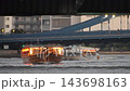 【東京・隅田川】ブルー色の夜景が際立つ永代橋 143698163
