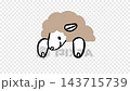 A cute sheep animation peeking out from above, with a transparent background. 143715739