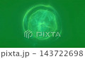 Futuristic green glowing sphere animation with digital particle effects 143722698