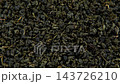 Black dry Tea Wallpaper. Mix Black and Green Tea Leaves rotating on Turntable. Close Up, Macro. Top View. Texture. Full Frame. Copy Space. Dried Tea is Spinning. Dark Abstract Food Drink Background 143726210