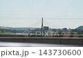 View of the suspension bridge from another bridge cityscape 143730600