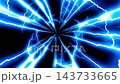 Abstract video of an electric energy effect with blue lightning radiating outwards from the center. 143733665