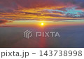 Sun setting over calm sea natural landscape 143738998