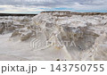 Tracking video of the chalky rock ridges and erosion channels in the Akespe Canyon of Mangystau. 143750755