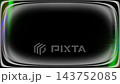Black screen overlay with gray glowing rounded frame borders and green noise light leaks in the 143752085