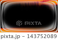 Black rounded rectangle screen overlay with glowing gray concentric borders and flickering orange 143752089