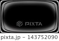 Retro CRT screen overlay with glowing rounded frame, blue and orange light leaks, translucent ovals 143752090