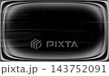 Retro CRT television screen overlay with glowing curved edges, horizontal scan line glitch streaks 143752091