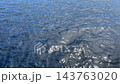 Sunlight sparkling across gently rippling deep blue sea water, creating a glistening texture on the ocean surface. High quality FullHD footage 143763020