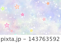 カラフルなキャンディの様な星がくるくる回って上がっていくポップなアニメーション動画 143763592