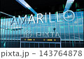 Airlane landing at Amarillo, USA. Arrival in the city with reflection of airport and aircraft 143764878
