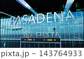 Airlane landing at Pasadena, USA. Arrival in the city with reflection of airport and aircraft 143764933
