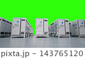 3d rendering group of energy storage systems or battery container units on green screen 4k footage 143765120