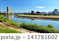 熊本市街地に流れる白川 143781602