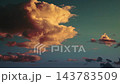 Timelapse of Golden Sunset Cloud Glowing in a Dark Evening Sky 143783509