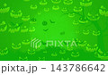 Creepy green halloween celebration background with glowing jack o lanterns and bats 143786642